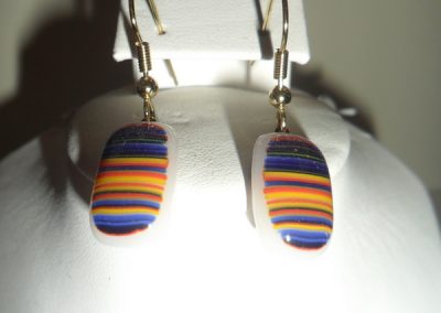 Multi colour stripe earrings
